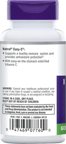 Natrol Easy-C Immune Health، مكمل غذائي، يدعم صحة المناعة بفيتامين C والبيوفلافونويد، كبسولات نباتية، 500 مجم، 120 قطعة in Saudi Arabia