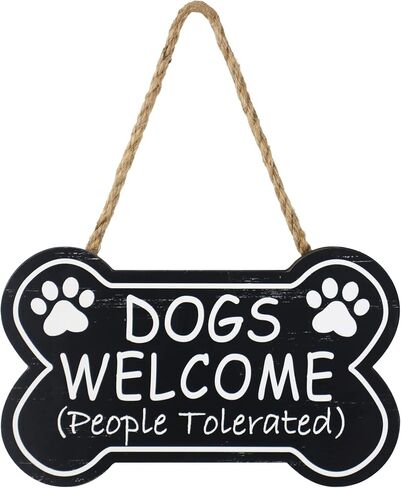 SANY DAYO HOME Crazy Dogs Live Here Do Not Knock They Will Bark I Will Yell Funny Dog Signs 11 x 8 inches Wood Plaque with Hanging Rope for Front Door and Wall Decor in Saudi Arabia