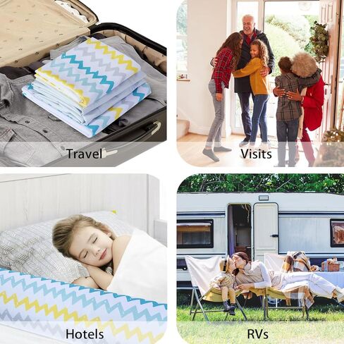 قضبان سرير قابلة للنفخ من ليتل جريب لاند للأطفال الصغار، عبوة من قطعتين، مصدات سرير للسفر، قضبان حماية للسرير قابلة للنفخ مع غطاء مانع للانزلاق للأطفال، طفل صغير في المنزل، الفندق، عربة سكن متنقلة، 50 بوصة in Kuwait