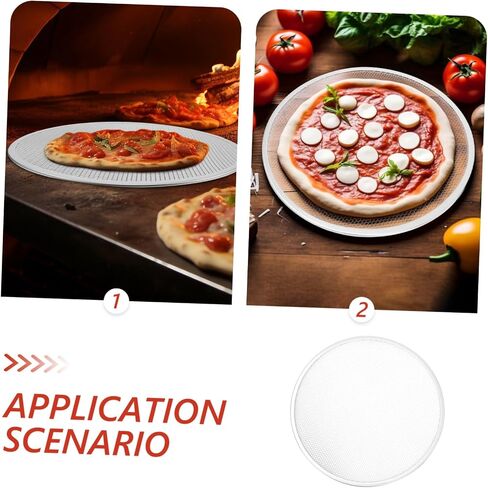LIFKOME Piercing Tools Pizza Screen Rack 18 Inch Non-stick Pizza Pan Pizza Baking Aluminum Baking Pans Baking Screen for Oven Pizza Board Perforated Pizza Silver Suit Cooking Pot With Hole in Saudi Arabia