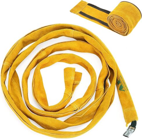 TIG Welding Torch Cable Cover/Sleeves inchzx Flame-Resistant Cowhide Leather Kevlar Stitched,MIG/Plasma Cable Sleeves Tig Cover,137 Inch (Yellow) in Saudi Arabia