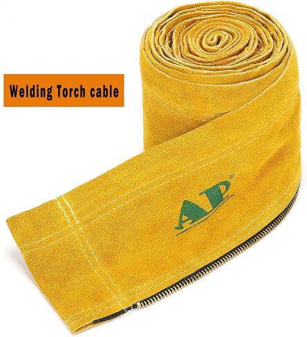 TIG Welding Torch Cable Cover/Sleeves inchzx Flame-Resistant Cowhide Leather Kevlar Stitched,MIG/Plasma Cable Sleeves Tig Cover,137 Inch (Yellow) in Saudi Arabia