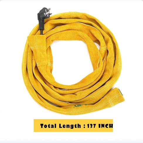 TIG Welding Torch Cable Cover/Sleeves inchzx Flame-Resistant Cowhide Leather Kevlar Stitched,MIG/Plasma Cable Sleeves Tig Cover,137 Inch (Yellow) in Saudi Arabia