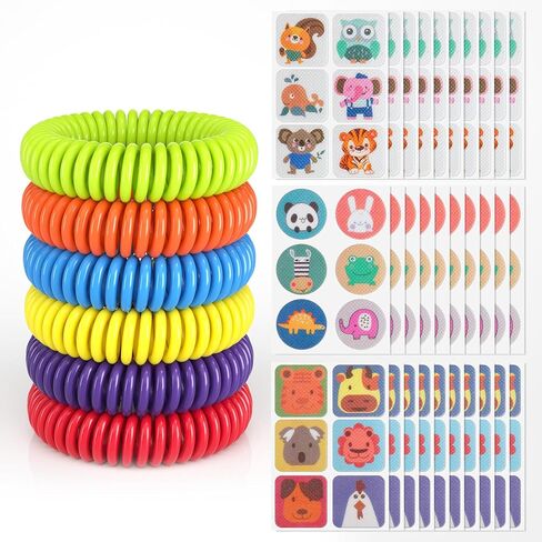 120 Pack Mosquito Patches Stickers for Adult Kids, Resealable Stickers with 2Pack Mosquito Bracelet, Mosquito Patches for Kids, Mosquito Patches Stickers for Outdoor Camping & Travel in Saudi Arabia