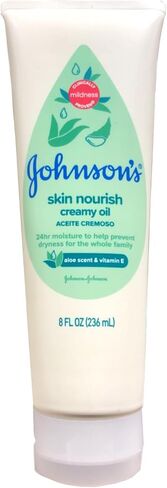Johnsons Baby Creamy Oil Aloe Vera & Vitamin-E 8 Ounce (236ml) (3 Pack) in Saudi Arabia