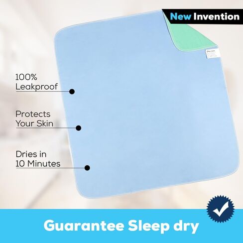 وسائد سفلية قابلة للغسل من SIMPLI-MAGIC، مقاس 76.2 سم × 86.36 سم (عبوة من 4 قطع) - وسادات شديدة الامتصاص وقابلة لإعادة الاستخدام لسلس البول للأطفال والبالغين وكبار السن والحيوانات الأليفة - وسادة واقية مقاومة للماء للسرير والأريكة والأريكة والأرضية in Kuwait
