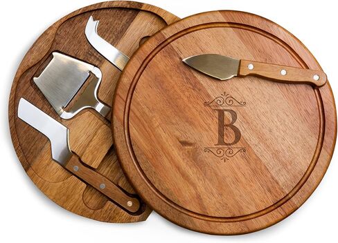 Toscana Monogram Initials A Personalized Acacia Circo Cheese Cutting Board & Tools Set in Saudi Arabia
