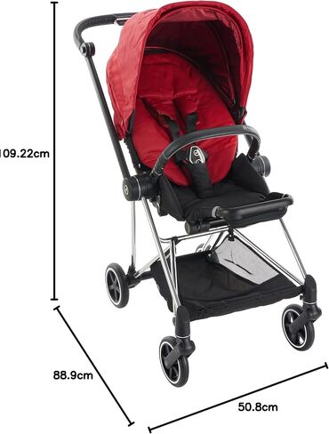 Cybex Mios 2 Complete Stroller, One-Hand Compact Fold, Reversible Seat, Smooth Ride All-Wheel Suspension, Extra Storage, Adjustable Leg Rest, XXL Sun Canopy, in Fancy Pink with Chrome/Black Frame in Saudi Arabia