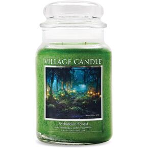 Village Candle Forbidden Forest Large Glass Apothecary Jar Scented Candle, 21.25 oz, Green
