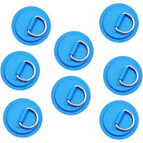 JuneKooler 8 Pieces Stainless Steel D Rings Patch for Inflatable Boat, Sup D-Ring Patch,Kayak D Ring Patch,Dring Patch for Paddle Board, No Glue Included