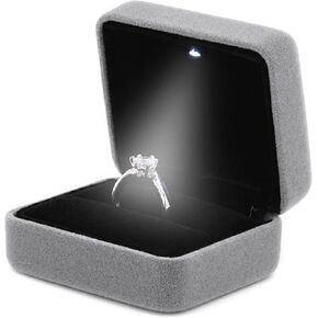 Naimo Black Lighted up LED Engagement Proposal Jewelry Ring Box
