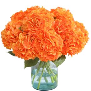Kisflower 3Pcs Blue Hydrangea Artificial Flowers Silk Flowers Fake Hydrangeas Real Touch Hydrangea Flowers for Wedding Party Office Home Decor (Blue)