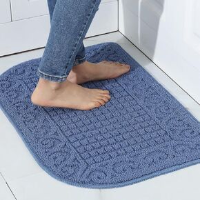 سجادات سجاد المطبخ COZY HOMEER مقاس 27 × 18 بوصة مضادة للتعب مصنوعة من مادة البولي بروبيلين بنسبة 100%، وسادة سجادة نصف دائرية متخصصة في مقاومة الانزلاق وقابلة للغسل في الغسالة (بيج قطعة واحدة)...