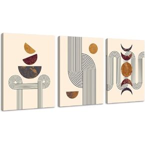 Wall Art, Framed Canvas Abstract Wall Decor, Modern Mobius Strip Art Shape Wall Hanging Decor for Living Room Bedroom Office