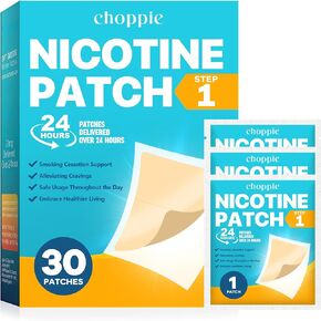 Choppie Nicotine Patch Step 2（30 Patches), 14 mg Patches Delivered Over 24 Hours, Companion for Quitting, Progressively Diminishing Smoking Urges, Enhancing The Likelihood of Quitting Smoking