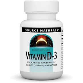 Source Naturals Vitamin D-3, Supports Bone & Immune Health*, 250 mcg (10,000 IU) - 240 Softgels