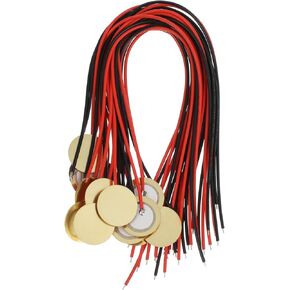 Drum Trigger 15pcs Guitar Pickups Mic Trigger Buzzer Electronic Drum Triggers Piezoelectric Transducer Piezoelectric Disc Acoustic Pickup Transducer Brass Musical Instrument