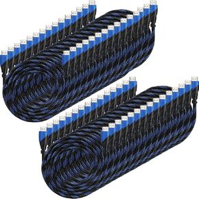 Kanayu 30 Pack 4K Cable Compatible with HDMI Port Electronic Cable for High Speed Transmitting 18Gbps Braided Cord Compatible with Projector, PS5, PS4, Laptop, Monitor, Television, Computer (6 ft)