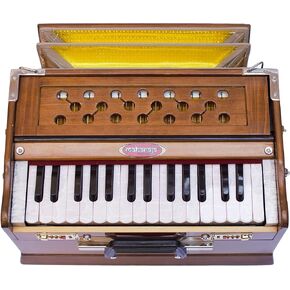 هارمونيوم محمول، موديل 2024-25 صغير، 2 1/4 أوكتاف سابتاك، 3 طيات أسفل، 17 × 10 × 10 بوصة، مقبض، حقيبة، رفيق يوجا كيرتان، أداة هارمونيوم مصنوعة يدويًا PH1 in Kuwait