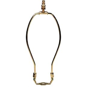 Creative Hobbies® 8 Inch Lamp Harp Kit - Gold Finish | Regular Weight Harp, Premium Finial, and Harp Base Set for Table and Floor Lamps