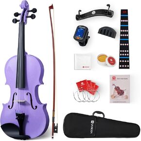 Vangoa Violin 4/4 Full Size Beginner Fiddle Set, Acoustic Violins Kit For Adults Beginners Kids Children Teens Students, Starter Violin Outfit Bundle w/Muter, Hard Case, Right Handed, Glossy Antique