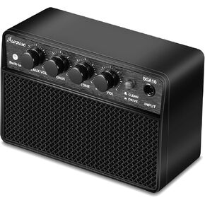 Asmuse Electric Guitar Amp 10W Portable, Mini Guitar Amplifier Rechargeable with Clean & Overdrive Channels, Small Electric Acoustic Guitar Amp for Practice Travel