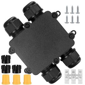 Project Box, 4pcs Junction Boxes, IP65 Waterproof Electrical Boxes, ABS Plastic Dustproof Electrical Project Case Power Junction Boxes with Fixed Ear for Outdoor Electronics - 3.3x2.3x1.37"