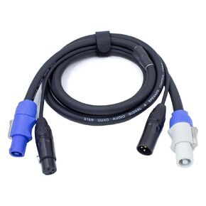Professional 13AWG Power Twist|DMX Cable - Stage Lighting Hybrid Cable with Speaker Power Signal Integration - Audio Signal Cable (6Feet)