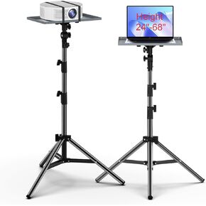 Projector Stand Tripod from 24" to 68",Portable Laptop Tripod Stand Adjustable Height,Laptop Floor Stand for Office Home Stage Studio DJ Racks Holder Mount