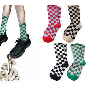 جوارب CHUNFO للسيدات منقوشة كاجوال للجري رياضية ملونة على شكل شطرنج مقاس 5-9 in Kuwait