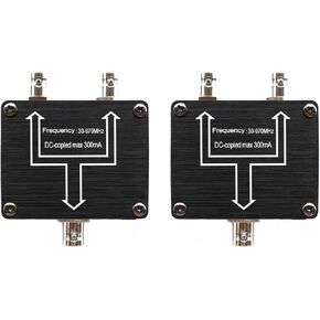2 Way Passive Antenna Splitter/Combiner,Antenna Allocation Divide RF Signal for UHF Wireless Antenna Distribution System,BNC Port, Covered frequency UHF 30-970MHz