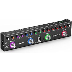 LEKATO Multi Effects Guitar Pedal, Guitar Effects Pedal with 36 Presets, Editable 4 Modules, Amp, Chorus, Delay, Reverb, IR CAB, Tuner, BT Connection, Music Recording