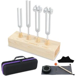 EASTROCK Tuning Fork 4 pcs Set for Music (384 hz, 256 hz, OM136.1 hz, 128 hz) for Sound Healing Meditation Energy Work Therapy Yoga - 4pcs Tuned Forks