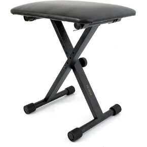 Keyboard Bench X-Style Height Adjustable Padded Cushion Foldable Stool Portable Seat Keyboard Chair for Keyboards Piano Guitar (Black)