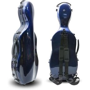 Lightweight Fiberglass Viola Case for 16 inch to 16.5 inch size Hard viola case with Backstraps, 2.68 kg, Waterproof Shell (Dark Blue)