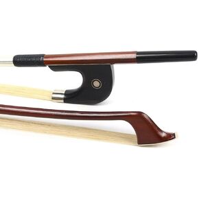 3/4 Upright Bass Bow German Style bass bow Brazilwood Stick Ebony Frog AAA Natural Bow Hair (Brazilwood)