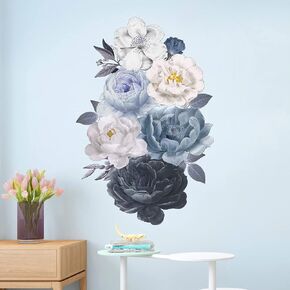 الإبداعية الأزرق زهرة جدار الشارات حالمة 3D الزهور ملصقات الحائط DIY القابلة للإزالة العملاقة المائية 4 الأزهار الذهب الساطع فراشة جدار ديكور للأطفال الفتيات غرفة نوم غرفة المعيشة الحضانة الديكور DT-2220