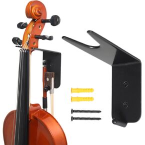 violin wall Mount with Bow Holder,Home & Studio Wall Mount Violin Viola Stand，Metal is one, stable and strong.
