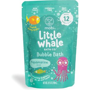 Mobi Little Whale Bubble Bath - Makes 12 Bubble Baths, Moisturizing Bubbles, for All Skin Types, Non Toxic, Chemical Free, GMO Free - 8 Fl Oz
