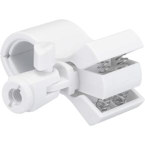 MECCANIXITY Microphone Holder O.D 32mm - 60mm Plastic Interface Mic Holder Clip with 3/8 Plastic Adapter for Small Mic White 1 Pcs