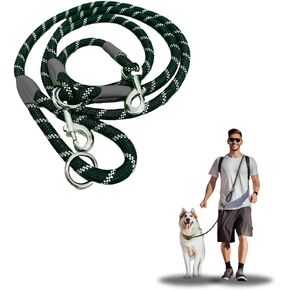 Dinowo Hands-Free Dog Leash, Crossbody, Adjustable Size, Universal fit, Waist Belt, Reflective, Ideal for Running, Jogging, Hiking, and Walking Your Pet, Fits Small to Large Dogs, Durable Nylon