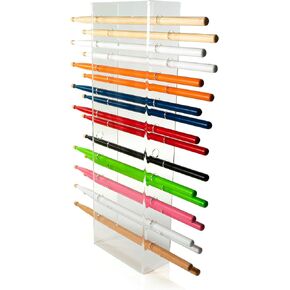 Drumstick Display Holder Stand - Clear Acrylic Rack for 10 Pairs or Sets of Drum Sticks Free Standing or Wall Mount