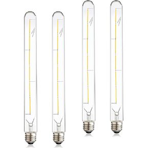 Dimmable Led Tubular Bulb 12W,3000K Soft White,T30 Long Tube Edison Led Vintage Filament Bulb,100W Equivalent,Clear Glass Cover, E26 Medium Base,4-Pack. (11.8in(300mm)-12W)