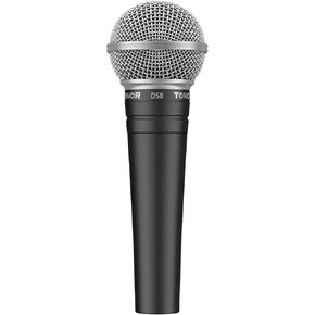 TONOR Cardioid Dynamic Vocal Microphone, Wired Vocal Mic with Integral Pop Filter and Spherical Mesh Grating, Handheld Mic with Noise Reduction, 6.35mm XLR Output, Singing, Stage, Recording, D58 Black