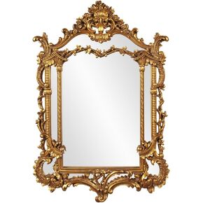 Howard Elliott Sherwood Hanging Accent Wall Mirror, Ornate Arched Antique Silver Resin Frame, Arch Shape Mirror for Home, Living Room, Entryway, 14 x 22 Inch