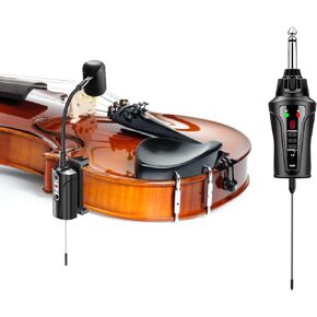 UHF Wireless Violin Microphone System Wireless Transmitter and Receiver Clip-on Instrument Microphones & Systems Mic for Violin, Musician, Active PA Systems, VT-5