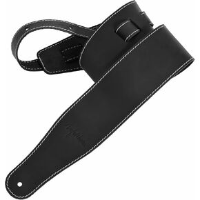 Nefelibata Guitar Strap, 3-inch Wide Full Grain Leather, Extra Wide Lightweight and Soft for Men and Women for Acoustic, Bass and Electric Guitar