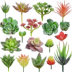 FOIMAS Artificial Succulent Plant,16pcs Large Faux Flocked Succulent Decor for Floral Wall Garden Arrangement Home Office Decoration,Unpotted