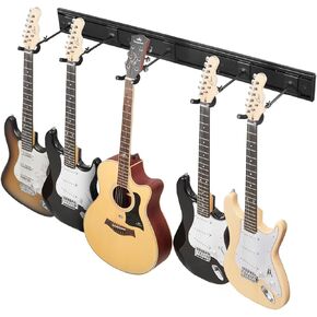 VEVOR Guitar Wall Mount Hangers, Hold 5 Guitars, Multiple Guitars Wall Rack Display Holder Stand, Adjustable Aluminum Wall Mount Hanger Organizer for Acoustic & Electric Guitar, Banjo, Bass, Mandolin