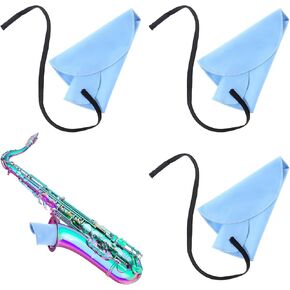 3Packs Clarinet Cleaning Swab Cloth Pull Through Swab Instrument Cleaner Cloth Clarinet Cleaning Cloth Swab for Inside Tube Suitable for Clarinet Piccolo Flute Sax Saxophone (Purple)
